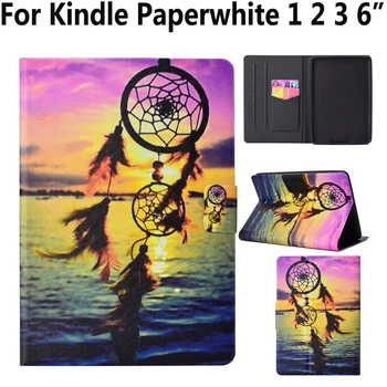 

Case for Amazon Kindle Paperwhite 1 2 3 2015 6th Generation 6 inch Fashion Scenery Magnet Smart Sleep Wake Soft Shockproof Cover