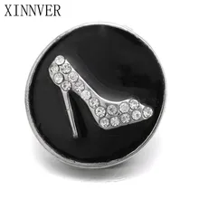 10 шт./лот унисекс амулет pulseras черного цвета на высоких каблуках 18 мм металлическое украшение с защелкой для браслет часы Для женщин one Direction ZA459