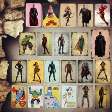 Wonder Woman Plaque Vintage Metal Tin Signs Home Bar Pub Decorative Metal Plates Super Hero Wall Stickers Iron Art Poster MN5