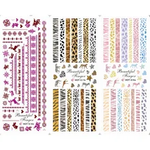 

3PCS/LOT NAIL ART TATTOOS STICKER WATER SLIDER DECAL FULL COVER CHRISTMAS XMAS PINK BROWN TIGER LEOPARD SKIN HOT16-18