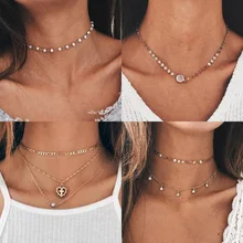 Collar y colgantes Tenande de estilo bohemio de piedra Natural con diseño de corazones, pájaros y hojas para mujer