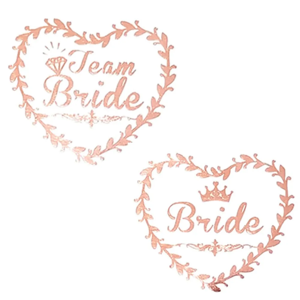 Party Decor 10Pcs/lot Rose Gold Team Bride To Be Tattoos Sticker Hen Night Wedding Decoration Bridal Shower Decor