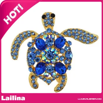 

Womens Crystal Rhinestone Tortoise Sea Turtle Brooch Pin Party Jewelry Gift Blue Rhinestone