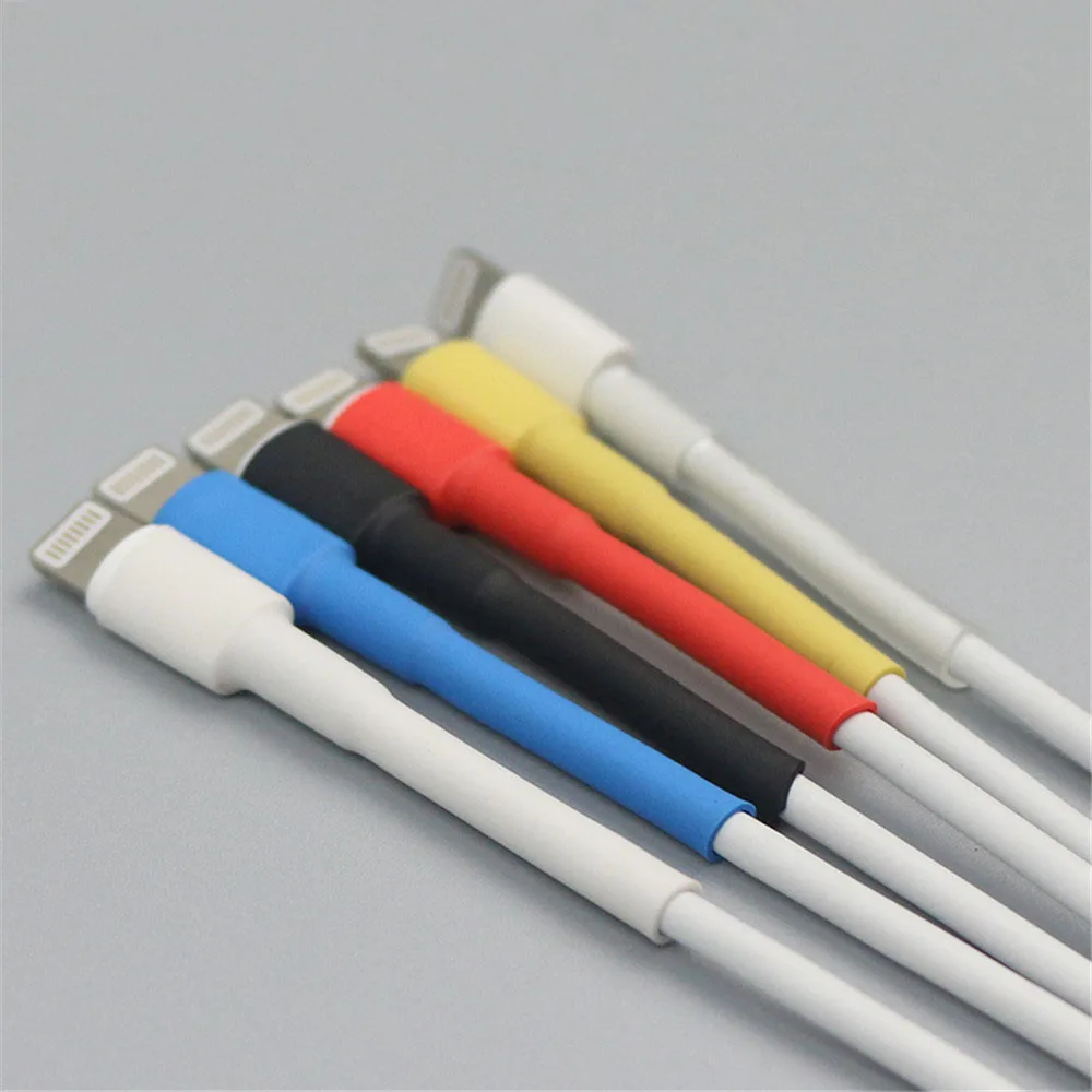 12 шт сплошной цвет кабель протектор Usb кабель провод наушники Органайзер стол сматывание кабеля термоусадочная трубка рукав для iPad iPhone