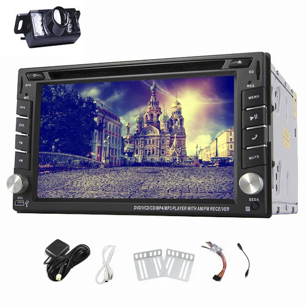 Excellent Stereo Autoradio Receiver Audio GPS Car DVD Map MP3 Music MP4 Universal USB Logo SD 2 din Player Radio Head Unit 1