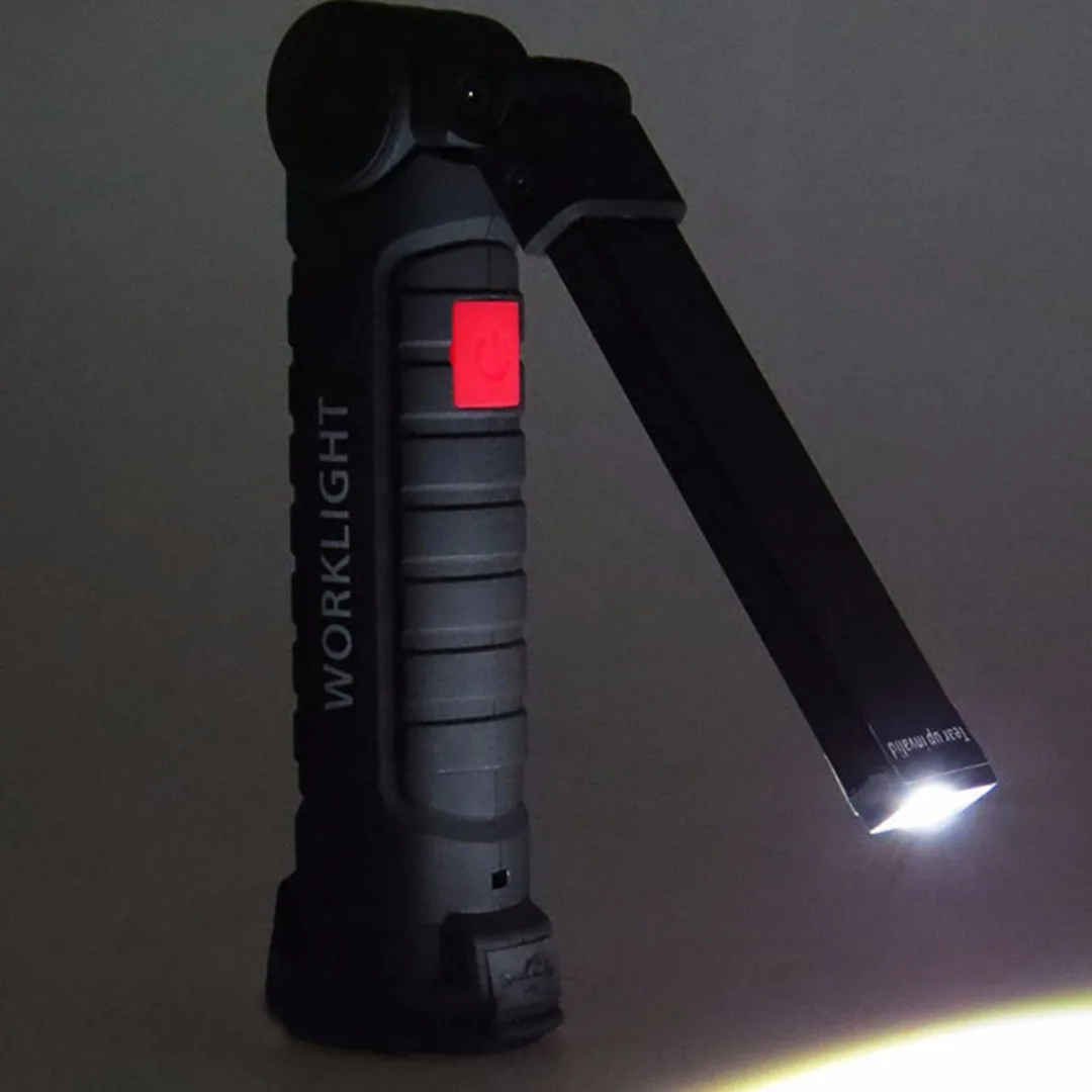 COB LED Rechargeable Magnet Flashlight Flexible Inspection Torch Work Light