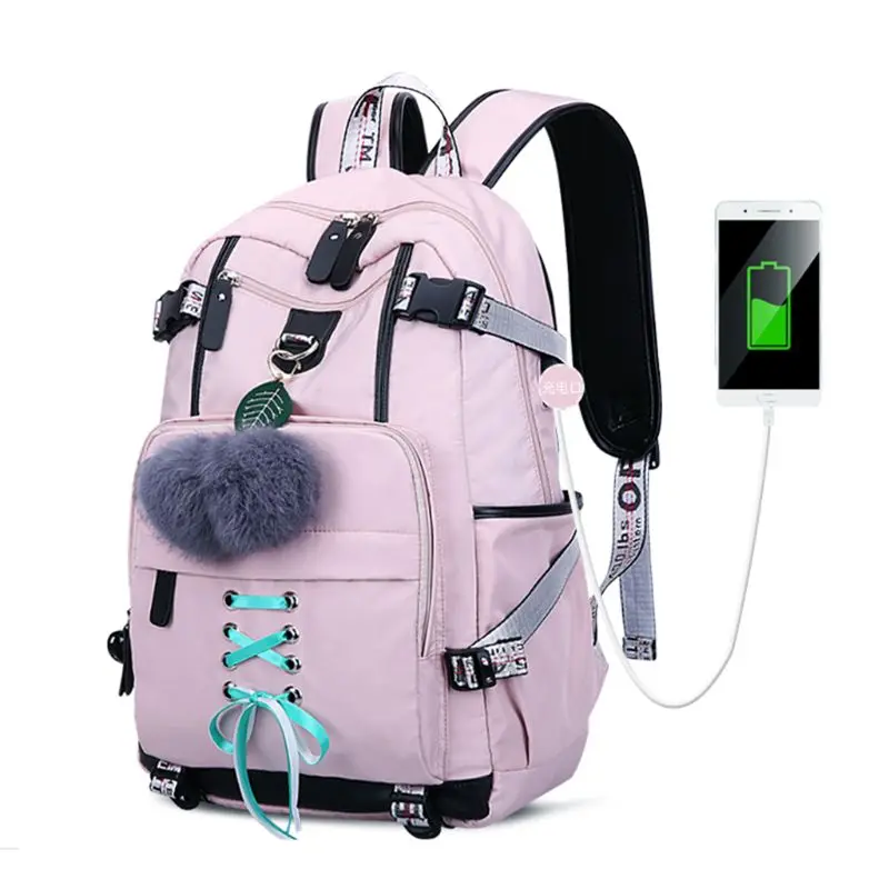 

Premium New Laptop Women Large Capacity Backpack USB Charge Port Computer Daypack Anti-theft School Bag for Teenage Girls