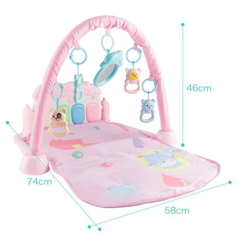 Cartoon Premium Multifunctional Piano Fitness Frame Pedal Piano Music Play Mat Blanket for Newborns Early Education Activity Gym