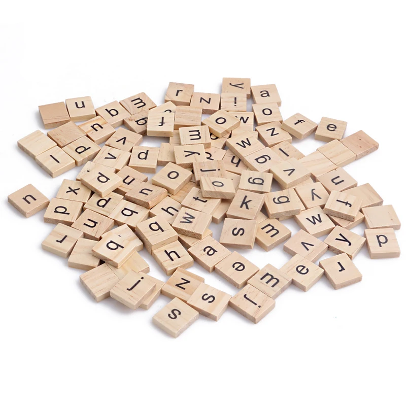 Деревянный Алфавит Scrabble плитки черные буквы для поделок дерево Новый 100 шт|letter