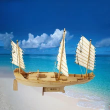 Free shipping scale 1 148 Wooden Sailboat green eyebrow wood model ship Handmade Toy DIY children