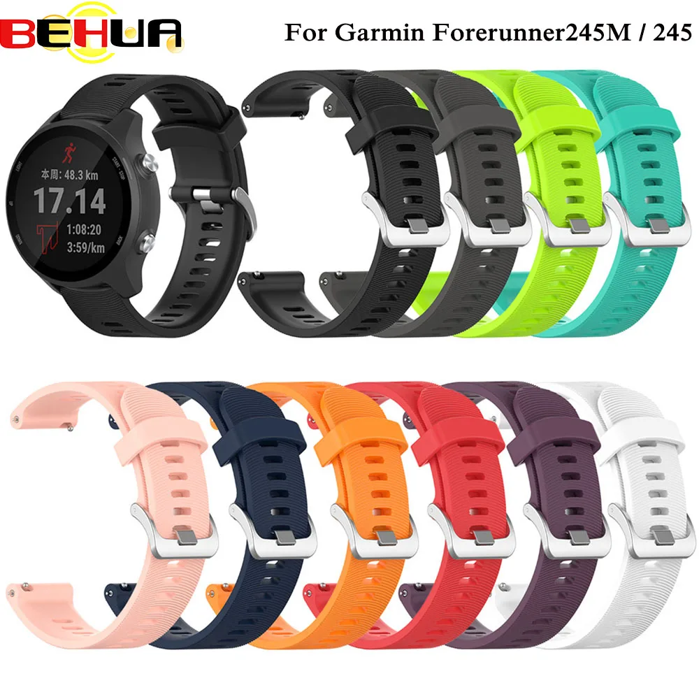 

Sports Soft Silicone Replacement Watch Band Strap for Garmin Forerunner 245M 245 Smart watch Bracelet Wearable accessories Strap