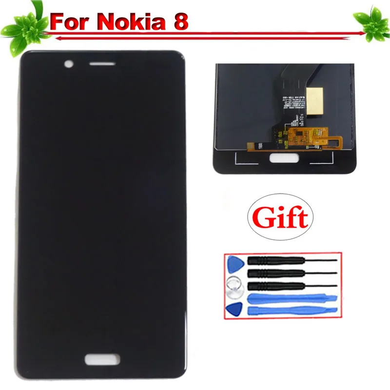 

100% Tested Replacement for Nokia 8 TA-1004 TA-1052 LCD Display Touch Screen Digitizer Full Assembly for Nokia N8 Display Black
