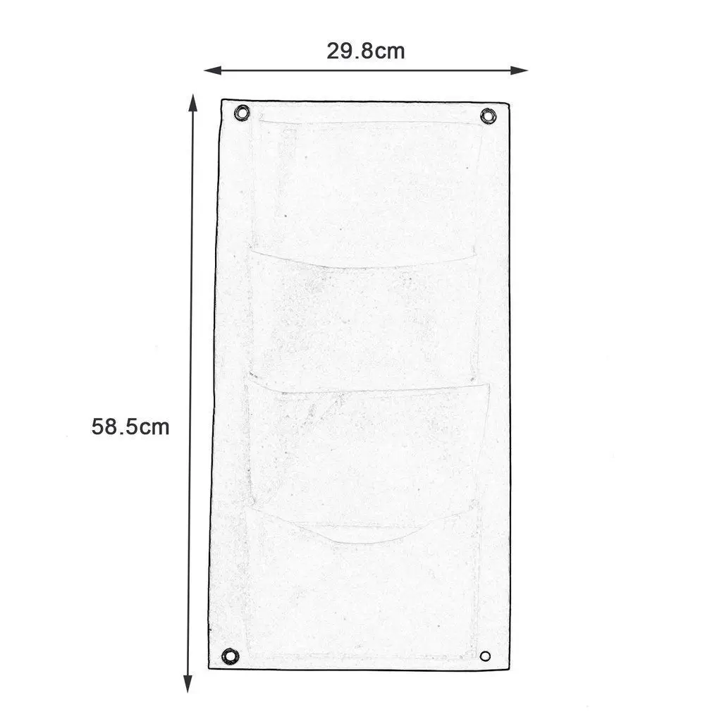Домашний декор, 4 кармана, посадочная сумка, настенное Вертикальное Озеленение, подвесные садовые уличные сумки для выращивания