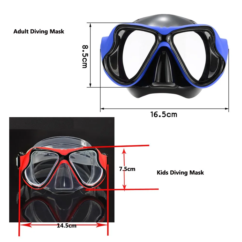 Профессиональные Взрослых и детей дайвинг маска Черный силиконовый взрослых дайвинг маска ясно силикона детей плавать маска Топ дайв-gears