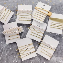 3 шт./компл. жемчуг из сплава в виде металлического Заколки для волос заколка для волос золото цветная Шпилька повязка на голову; аксессуары для волос для укладки волос, новая мода