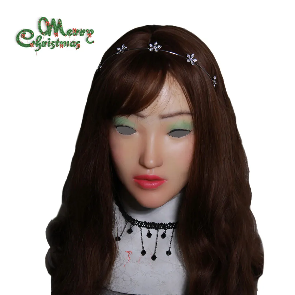 

YR-H-Sophia-N3 Top quality masquerades for men crossdresser silicone female face, realistic face for christmas and halloween