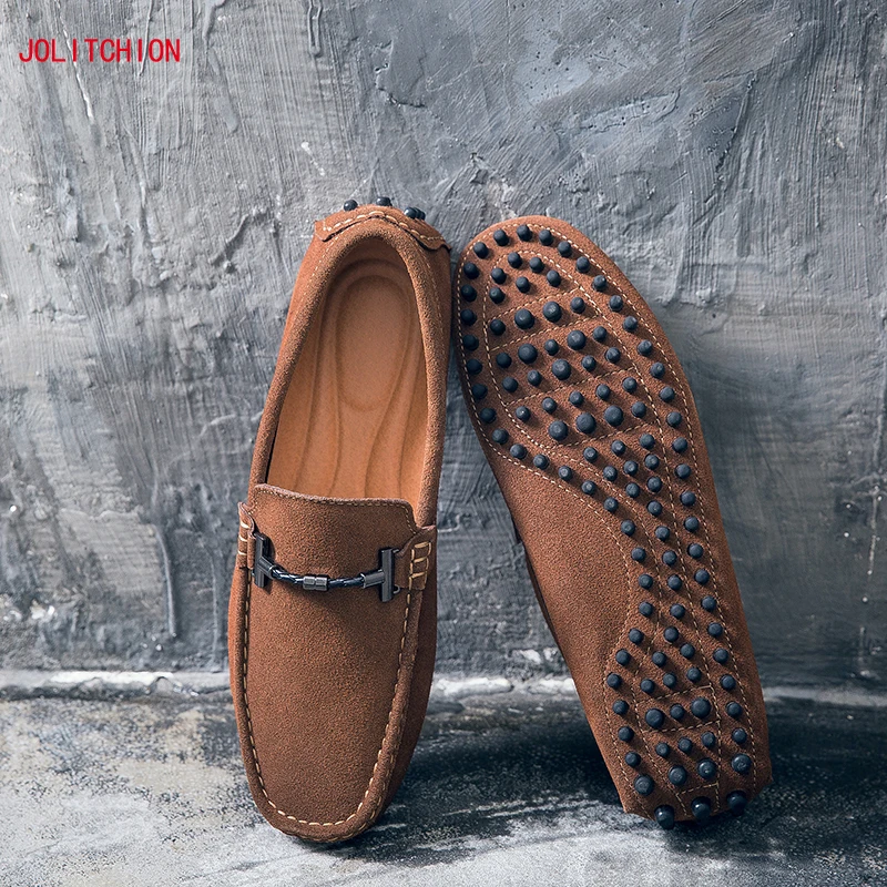 New Fahion Brand Men Loafers Men's Casual Shoes Suede Leather Mocassim Masculino Breathable Slip on Boat Shoe Chaussures Hommes