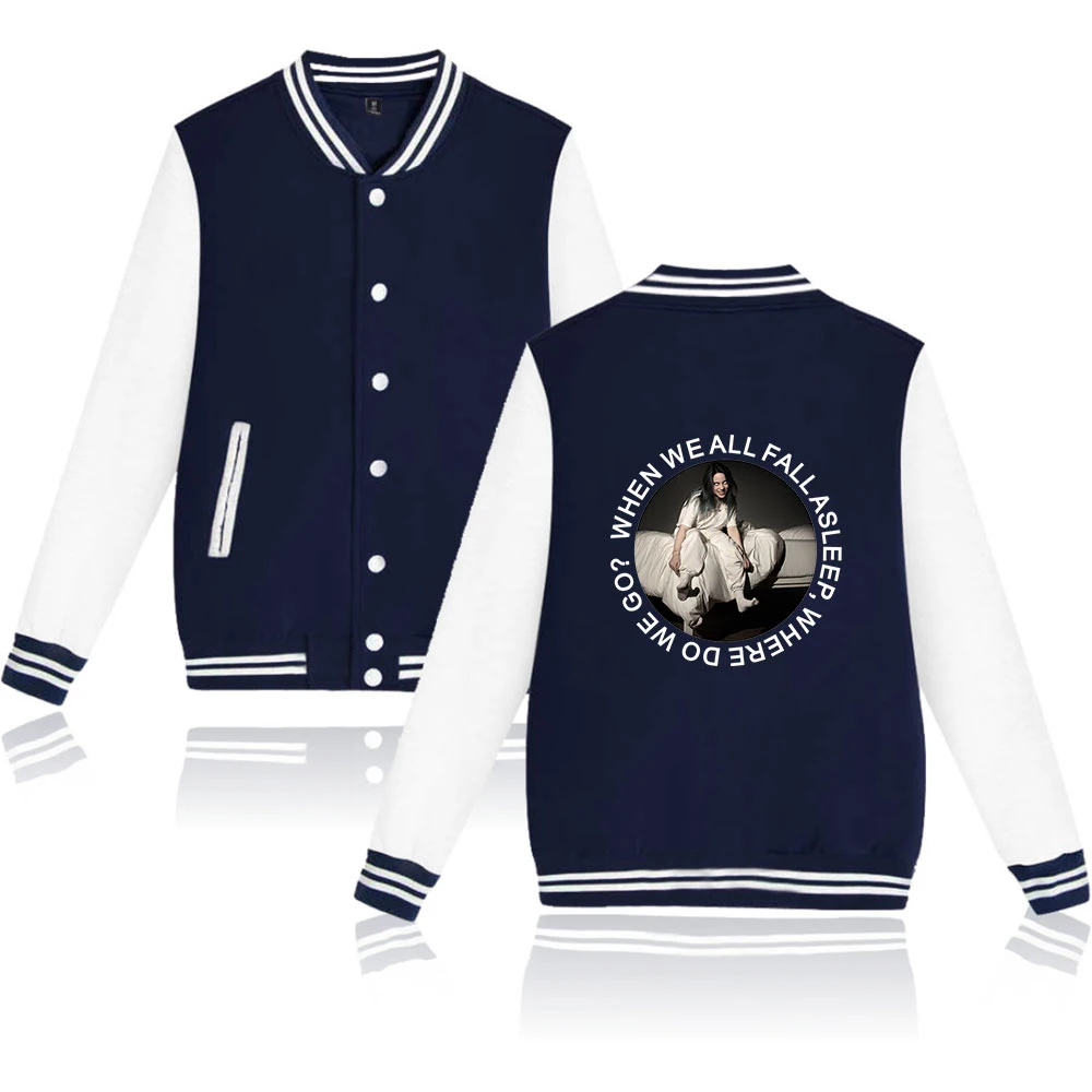 

Fashion HIP HOP style Billie Eilish Harajuku Baseball Jackets Hip Hop Casual Clothes Men/Women Baseball Free Shipping