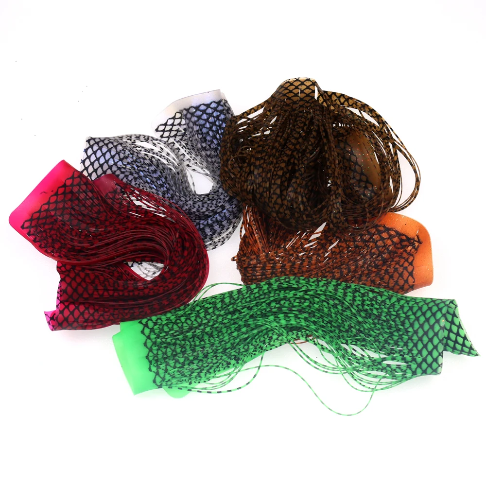 

Grizzly Flutter Legs Flat Fly Tying Silicone Skirts Strings for Popper Flies Streamers Green White Red Orange Olive
