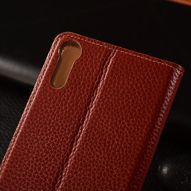  Case for Sony Xperia XZ KEZiHOME Litchi Genuine Leather Flip Stand Leather Cover capa For Sony XZ F