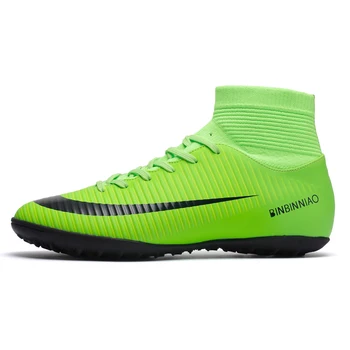 

Men Soccer Shoes Men Football Boots 2018 New TF Indoor Men's Futsal Cleats High Ankle Boys Kids Soccer Boots