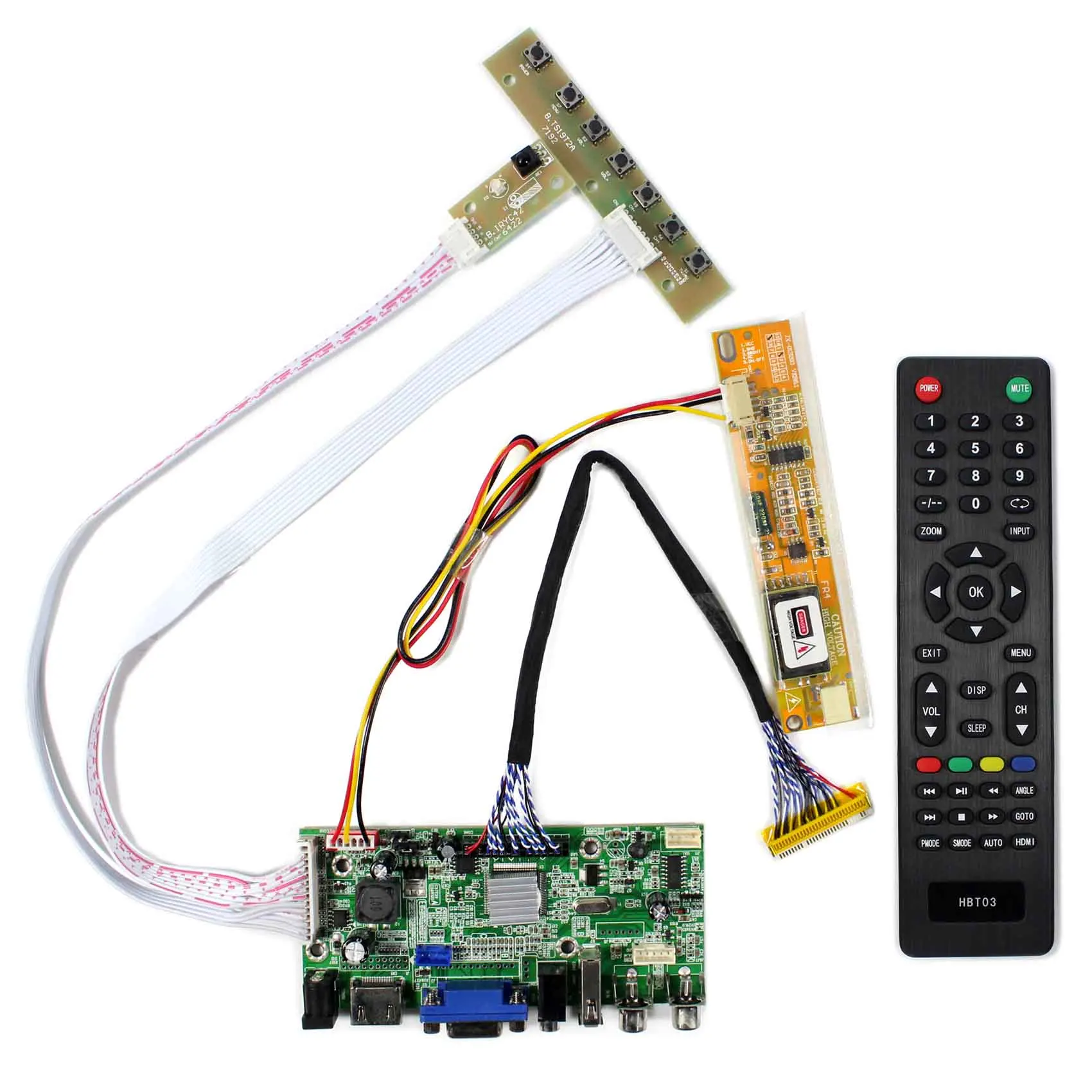 Плата ЖК-контроллера HD MI + VGA 2AV USB Audio для ЖК-экрана 15 4 дюймов 17 1920x1200 LP154WU1 LP171WU1 |