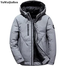 YuWaiJiaRen, зимние парки, мужская куртка, пальто, верхняя одежда, модная, с капюшоном, с подкладкой, толстые, теплые, мужские куртки с капюшоном, повседневная мужская одежда