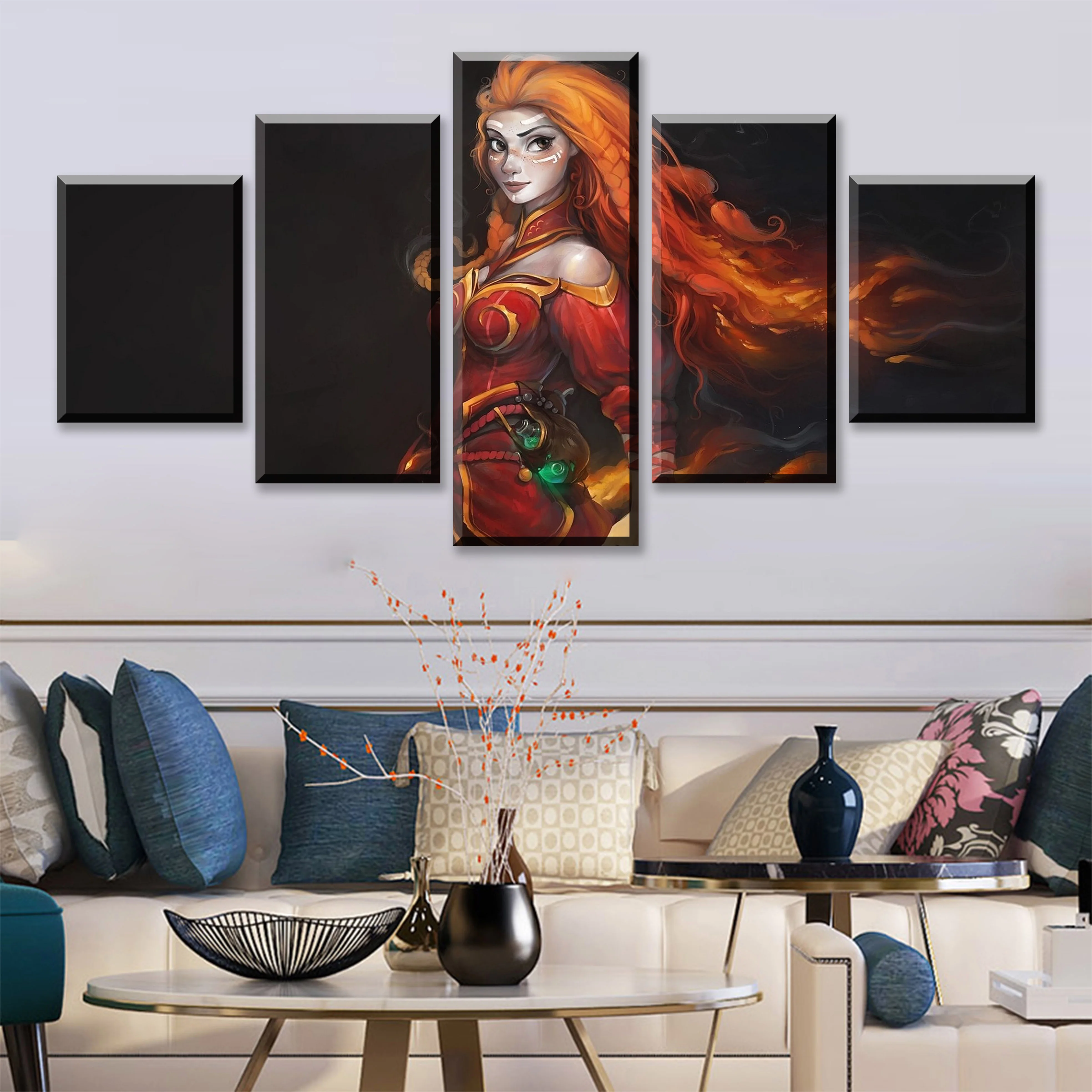  HD Print Video Game 5 Piece Canvas Art DotA 2 Poster Paintings Modern Pictures Wall Art For Home De