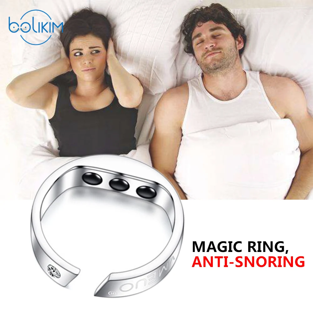 

BOLIKIM Reduce snoring ring Anti Snoring Rings Anti Snoring Finger Ring Worn Reflexology Acupressure Sleep Better Earplug