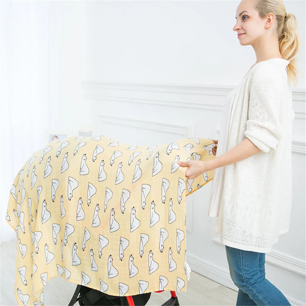 

Baby Blanket Muslin Wrap Newborn Swaddles Plat Mat Baby Photography Blankets Mantas De Bebes Infant Stroller Cover 115*115cm