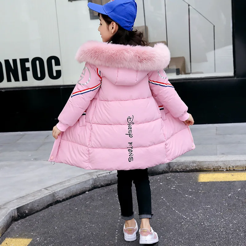

2018 New Girls Long Padded Jacket Kids Winter Coat Warm Thickening Hooded Down Jacket for Teenage Girl Outwear