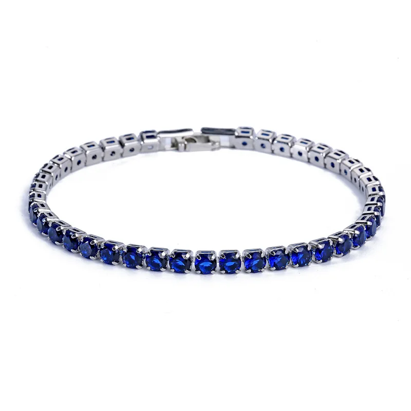 

Luxury 4mm Cubic Zirconia Tennis Bracelets Iced Out Chain Crystal Wedding Bracelet For Women Men Gold Silver Bracelet Jewelry