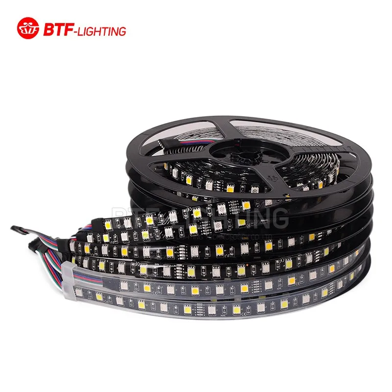 5 м 60LED/M 300 светодиодов SMD 5050 смешанных Цвет RGBW RGB + (теплый/холодный белый) rgbww rgbcw Светодиодные ленты DC12V черный/белый Гибкие печатные платы