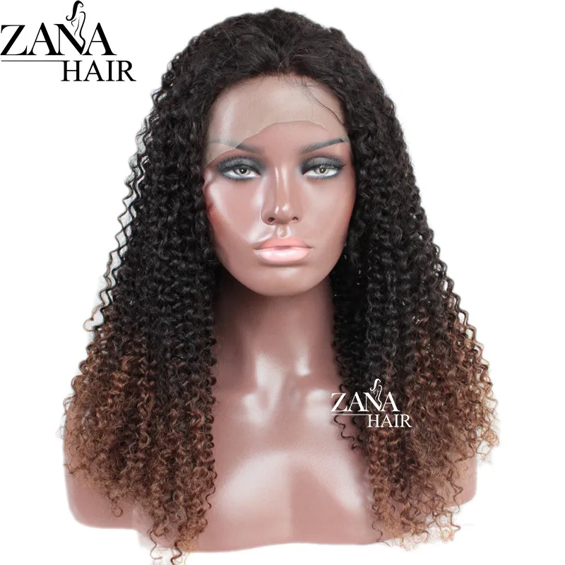 kinky curly ombre brown full lace wig