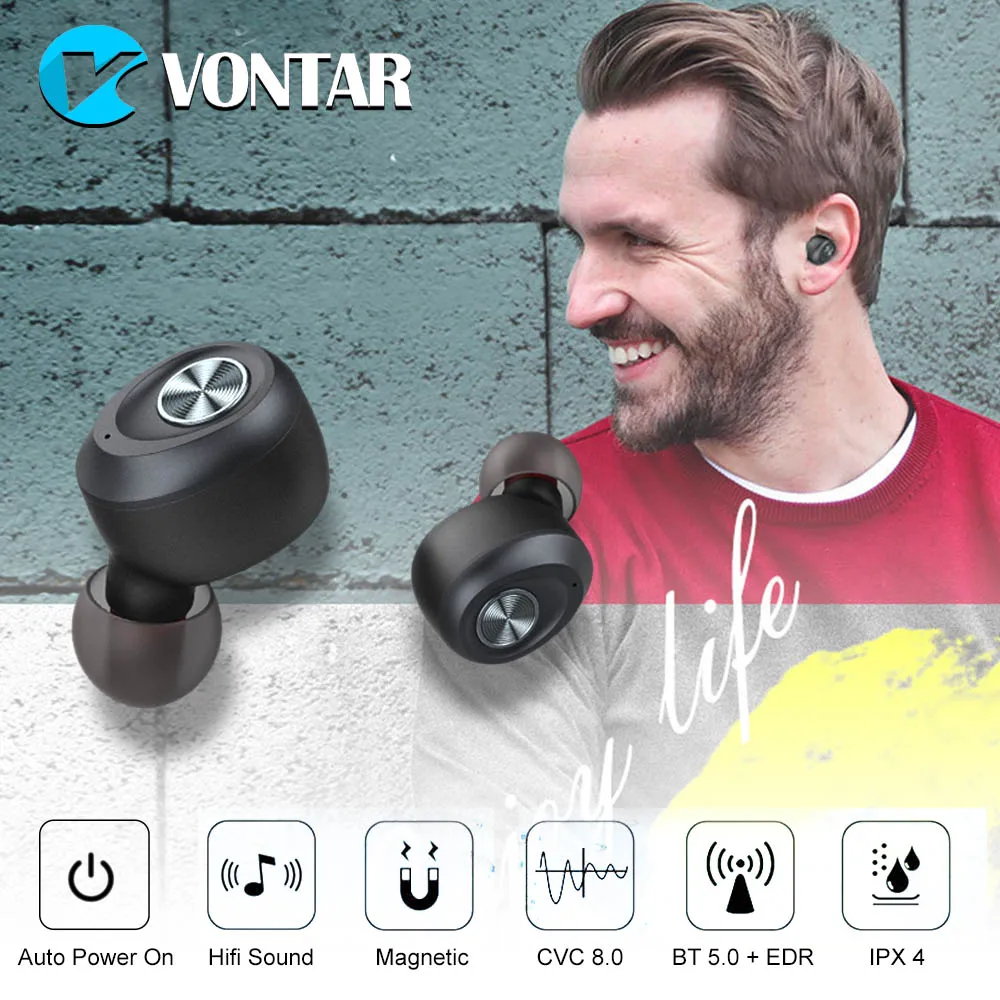 

IP010-A Binaural Call Bluetooth V5.0 Wireless Headphones Noise Cancel Invisible TWS Headsets Auto Pair Sports Portable Earbuds