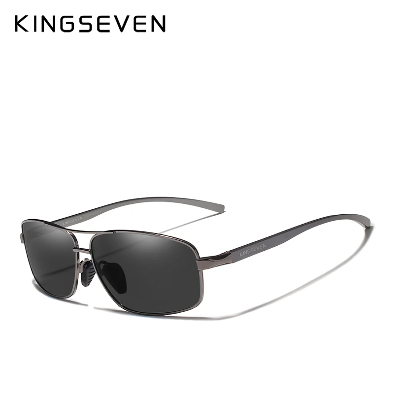 KINGSEVEN, алюминиевый бренд, модные мужские и женские поляризованные солнцезащитные очки, защита от уф400 лучей, солнцезащитные очки, мужские очки для вождения - Цвет линз: Gun gray