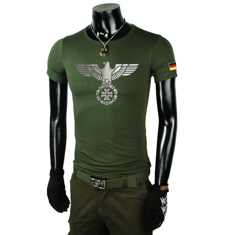 Hængsel Grav hvad som helst German military uniform T-shirt tight fitness field WWII German eagle  emblem T-shirt men cotton short-sleeved T-shirt Y023 _ - AliExpress Mobile