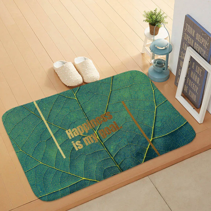 Кухонные коврики для ванной зеленые листья горячее тиснение ковер скандинавские противоскользящие Домашние коврики для ванной 40*60 см felpudo tapis de cuisine