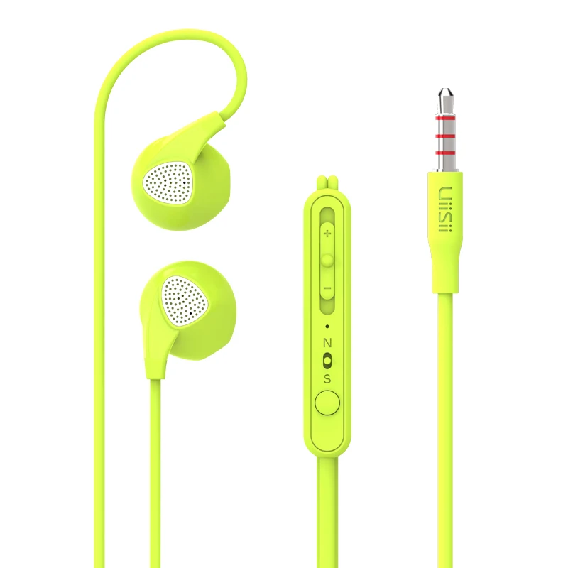 20 шт./лот UiiSii U1 спортивные наушники-вкладыши бас стерео наушники HiFi с микрофоном крюк для iPhone для samsung - Цвет: Green