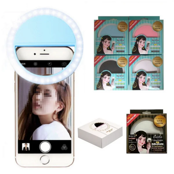 

by dhl or ems 50pcs Selfie Ring Flash Led Fill Light Lamp Camera Photography Video Spotlight beauty tool