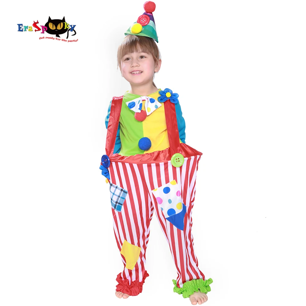 Carnival Party Costumes Funny Girls Halloween Costume For Kids Cute Circus Clown Jumpsuit Fancy