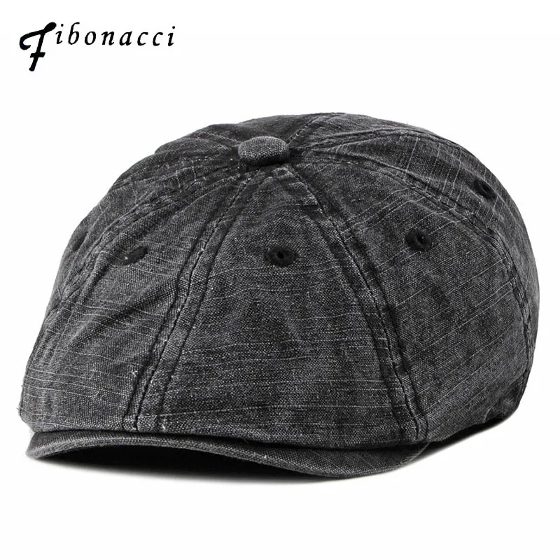 

Fibonacci Fashion Men Hats Berets Washed Cotton Gatsby Octagonal Ivy Hat Golf Driving Flat Cabbie Newsboy Cap