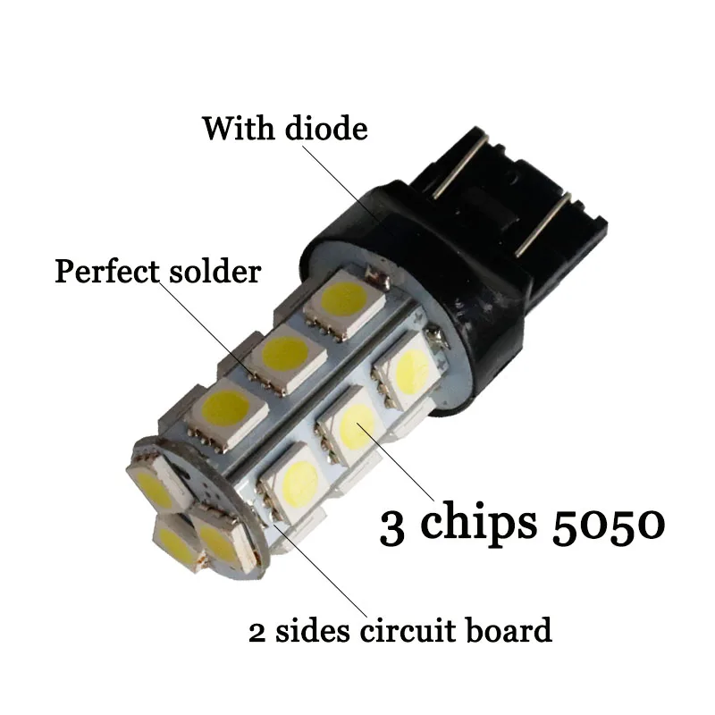 100 шт. диод T20 7440 W21W WY21W 18 SMD 5050 светодиодный 7443 580 автомобильная лампа с поворотным