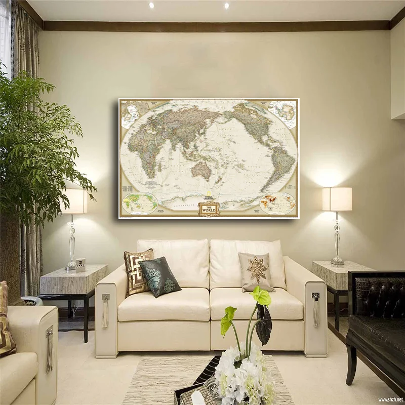 Aliexpress.com : Buy World Map Painting Canvas Prints No ...
