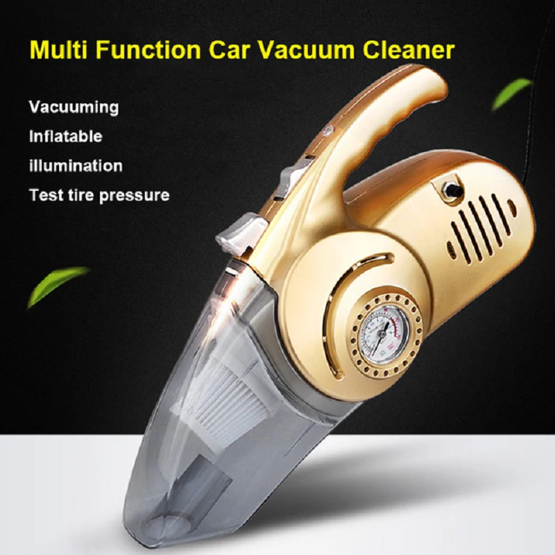 

Portable Car Vacuum Cleaner Wet And Dry Dual Use 4 in 1 Multi Function Tire Inflator Pump Auto Air Compressor With LED Light