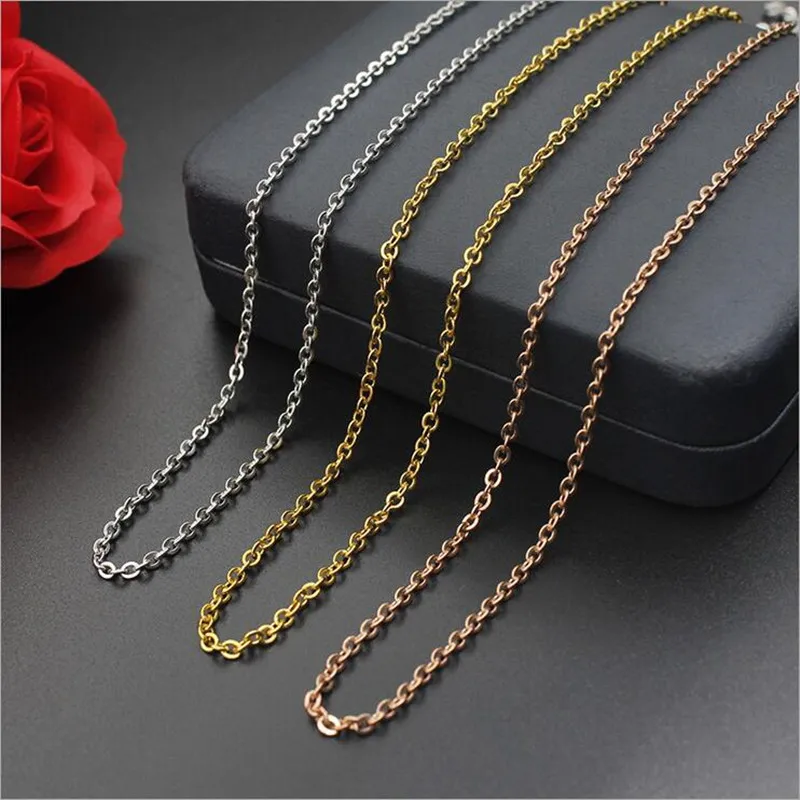 

3pcs/lot 2.5mm Gold/Rose gold Stainless Steel Necklace Chain for Men Women Chain Necklaces Pendant DIY Jewelry Making Z512