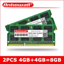 ANKOWALL DDR3 8GB = 4GB+ 4GB 1333 1600 MHz ram SO-DIMM ноутбук память 204pin 1,5 V 2 шт./лот