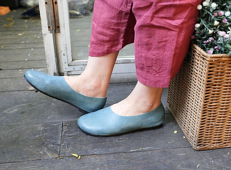 Careaymade- из воловьей кожи с накладкой спереди туфли настоящей ручной работы, художественная обувь в стиле ретро «MORI GIRL», Для женщин обувь на каждый день; туфли на плоской подошве, 4 вида цветов