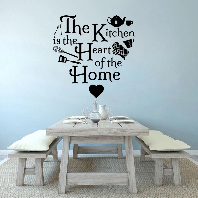 Kitchen Heart Wall Decal Home Decaoration Vinyl Art Stickers Kitchen