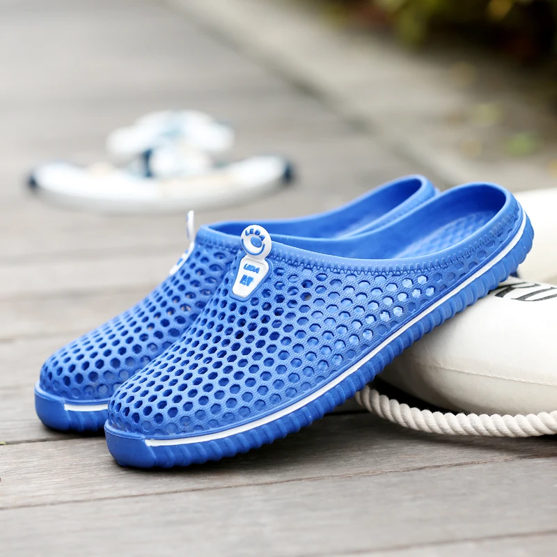 DUDELI/Мужская водонепроницаемая обувь; дышащая женская пляжная обувь на плоской подошве; Летние дорожные кроссовки; Легкая спортивная обувь без шнуровки; Zapatillas - Color: Navy Blue